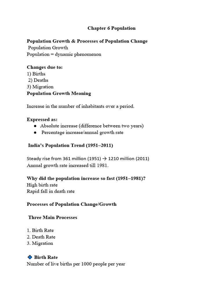 STD IX Geography Population | PDF