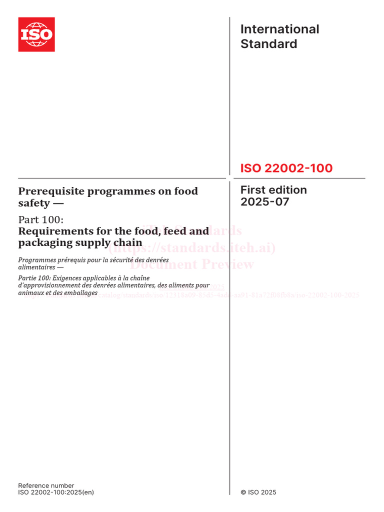 Iso 22002 100 2025 | PDF | International Organization For Standardization