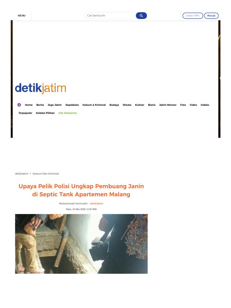 Upaya Pelik Polisi Ungkap Pembuang Janin Di Septic Tank Apartemen ...