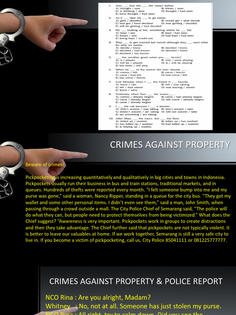 Crimes Agaist Property & Police Report | PDF