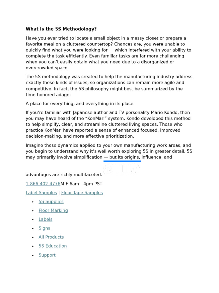 What Is The 5S Methodology | PDF | Lean Manufacturing | Housekeeping