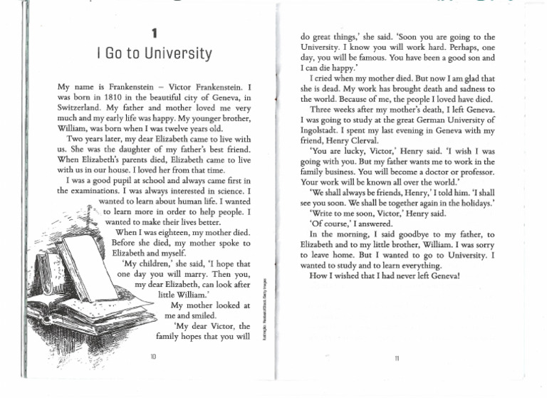 Frankenstein Book - Chapter I - 2025 | PDF