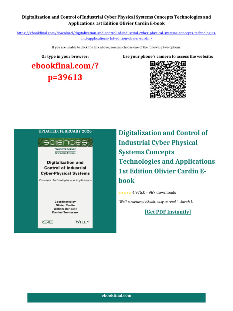 Digitalization and Control of Industrial Cyber Physical Systems ...