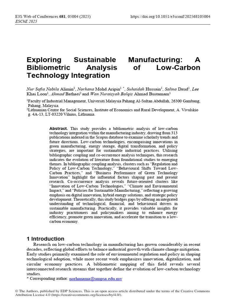 Exploring Sustainable Manufacturing | PDF | Sustainability | Innovation