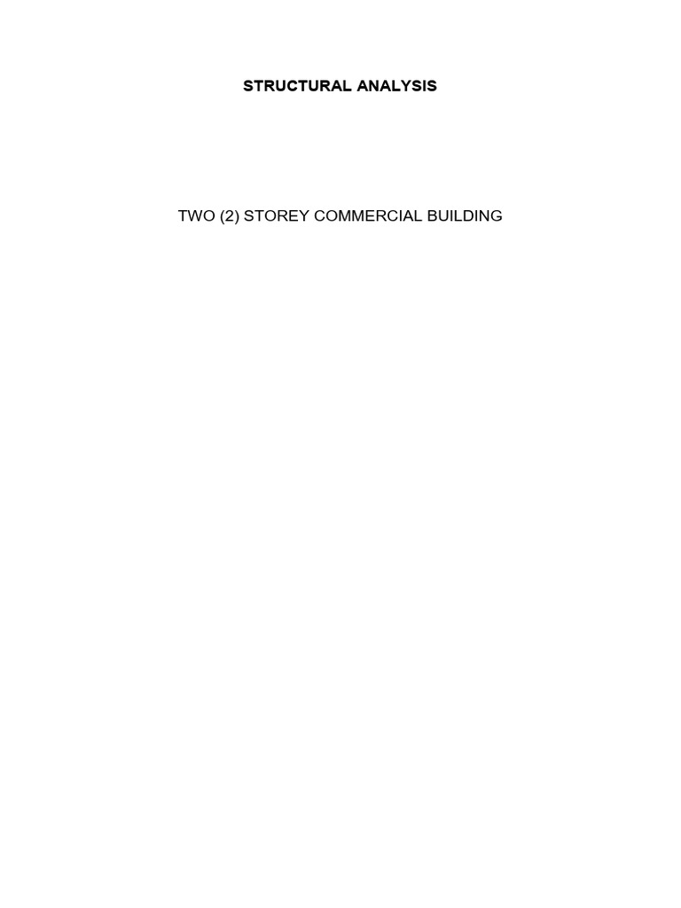 Structural Analysis of Two (2) Storey Commercial Building | PDF ...