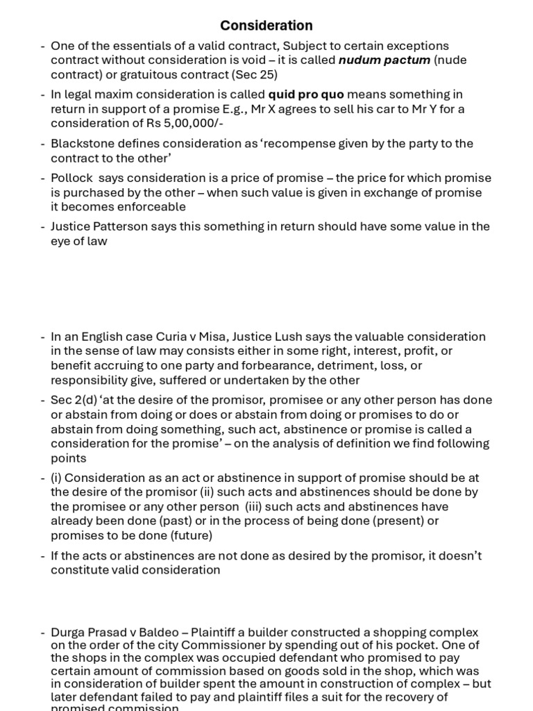 Consideration 1 | PDF | Consideration | Estoppel
