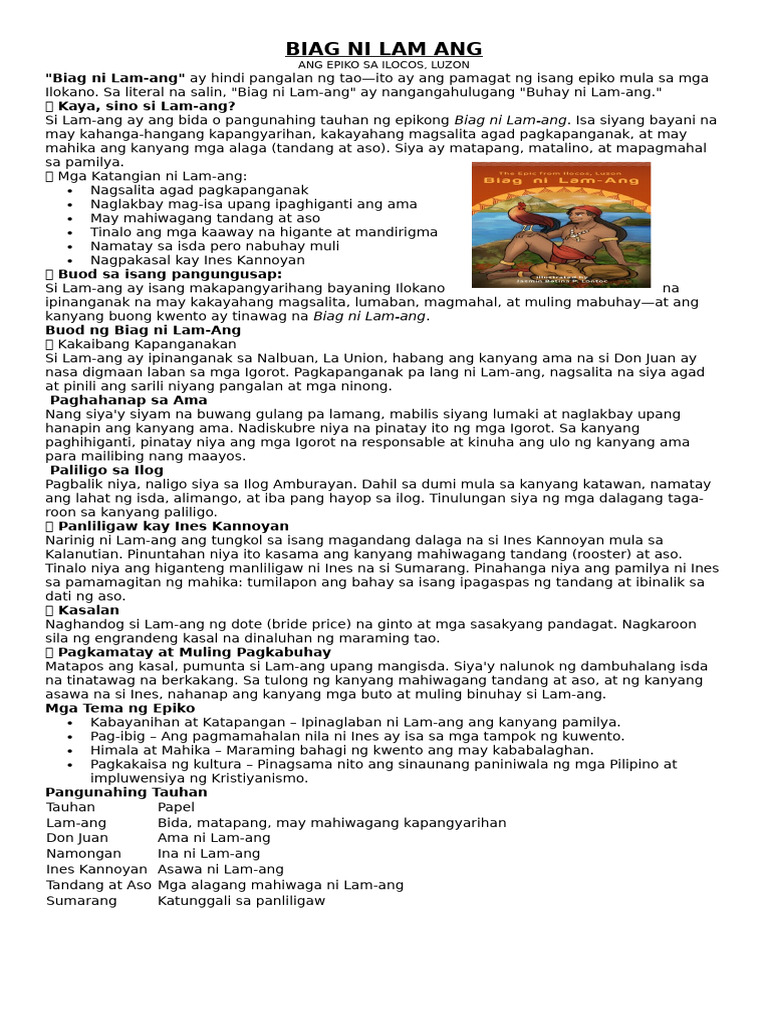 Biag Ni Lam Ang | PDF