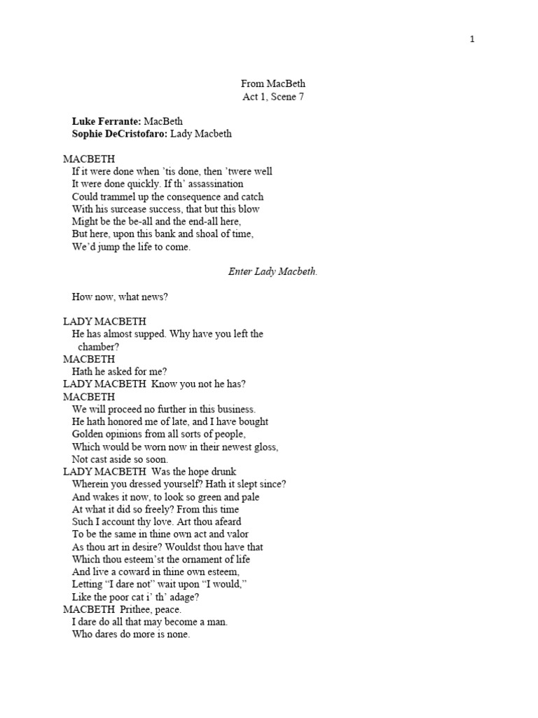 Yellow 6 From Macbeth Act 1.7 | PDF | Macbeth | Shakespearean Tragedies