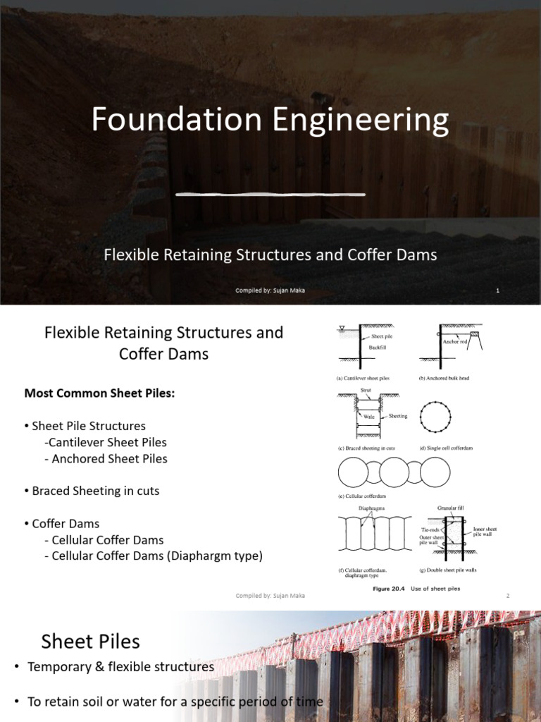 Flexible Retaining Structure and Coffer Dams | PDF | Civil Engineering ...