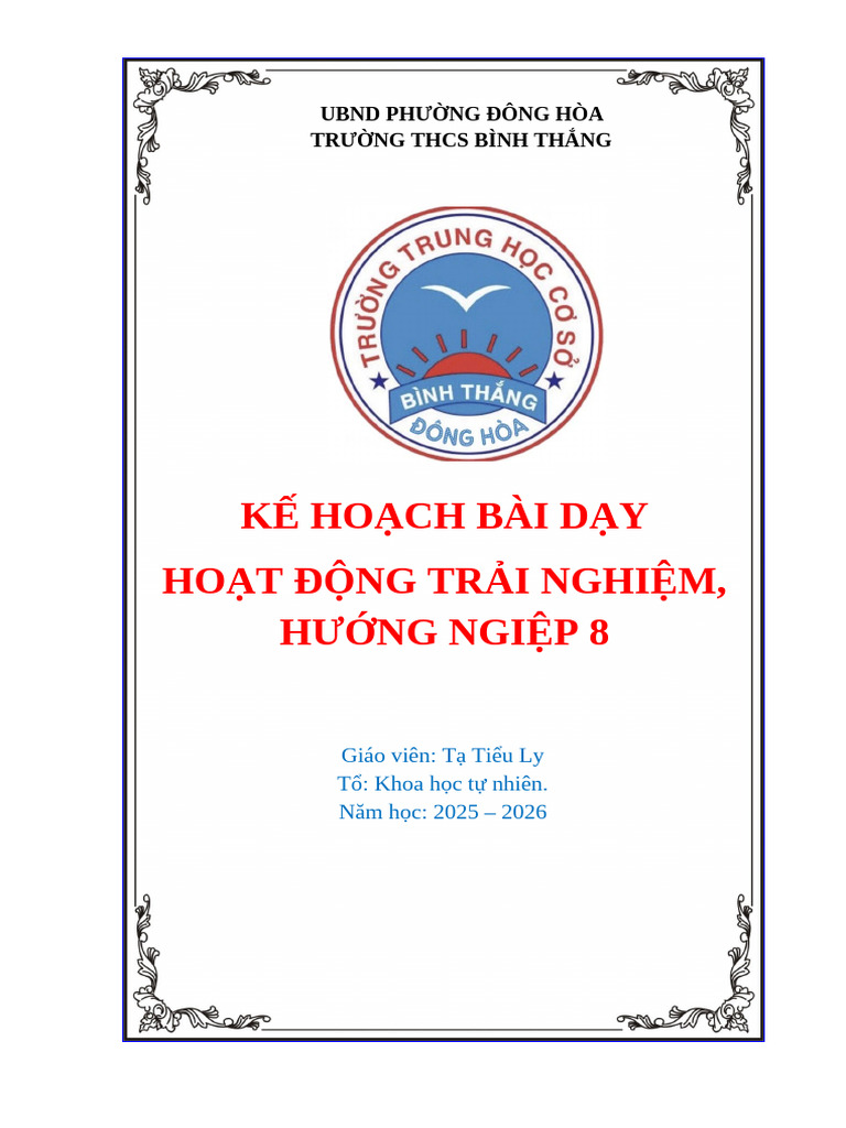 Ke Hoach Bai Day HDN 8 Tich Hop Nang Luc So Chu de 7 Form | PDF