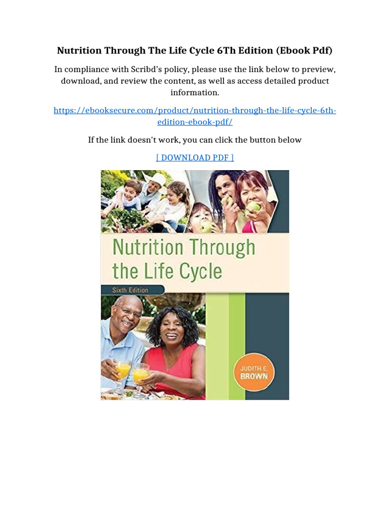 Nutrition Through The Life Cycle 6th Edition (Ebook PDF | PDF ...
