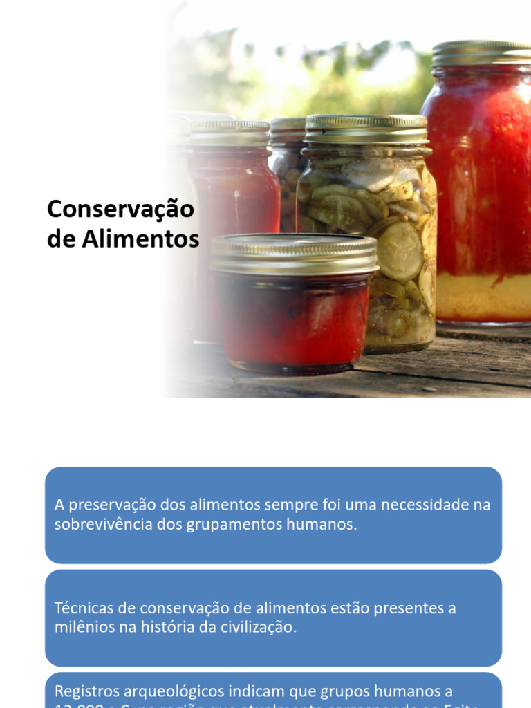 Aula01 TQA Conservação Alimentos | PDF | Preservação de alimentos ...