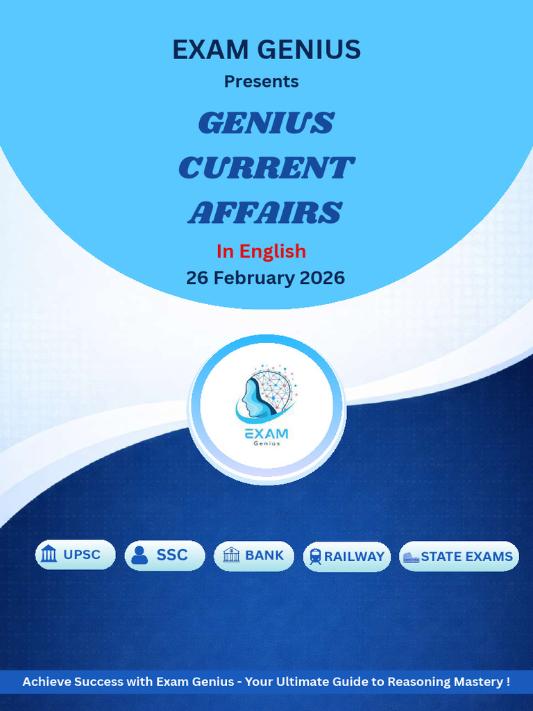 Current Affairs 26 February 2026 in English - Compressed | PDF ...