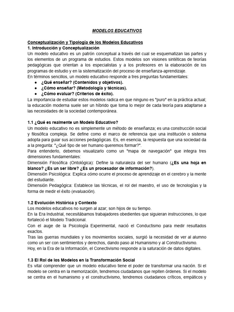 Modelos Educativos | PDF | Constructivismo (filosofía de la educación ...
