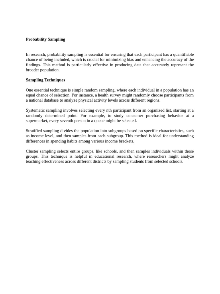 Probability Sampling | PDF