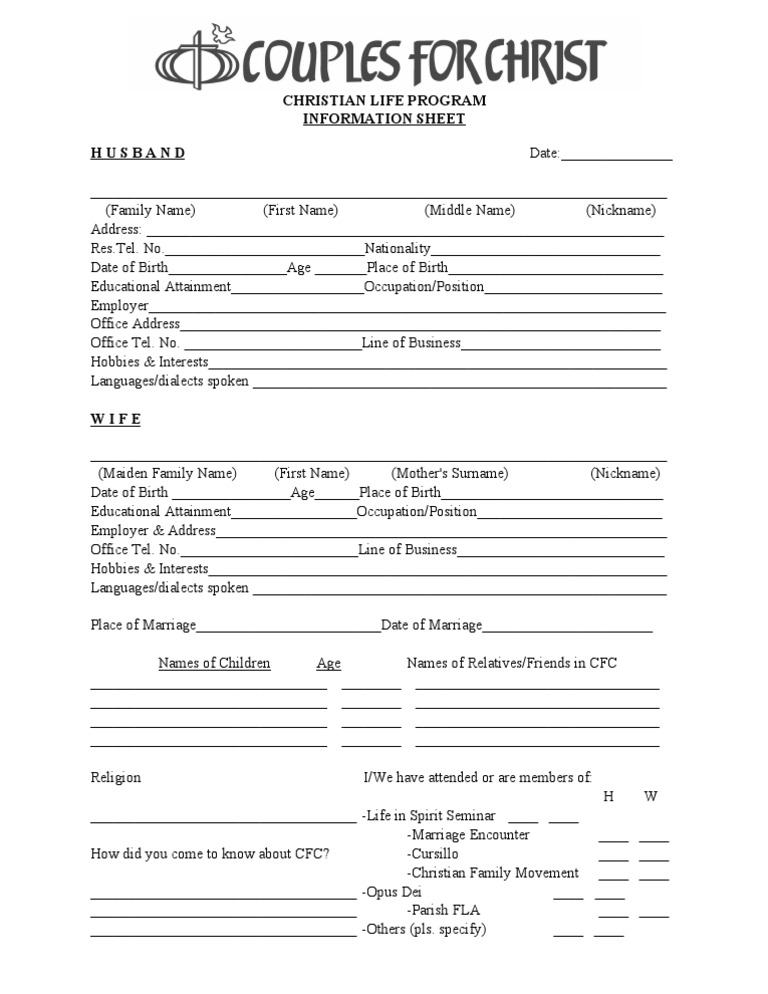 Christian Life Program Information Sheet | PDF | Languages | Language ...