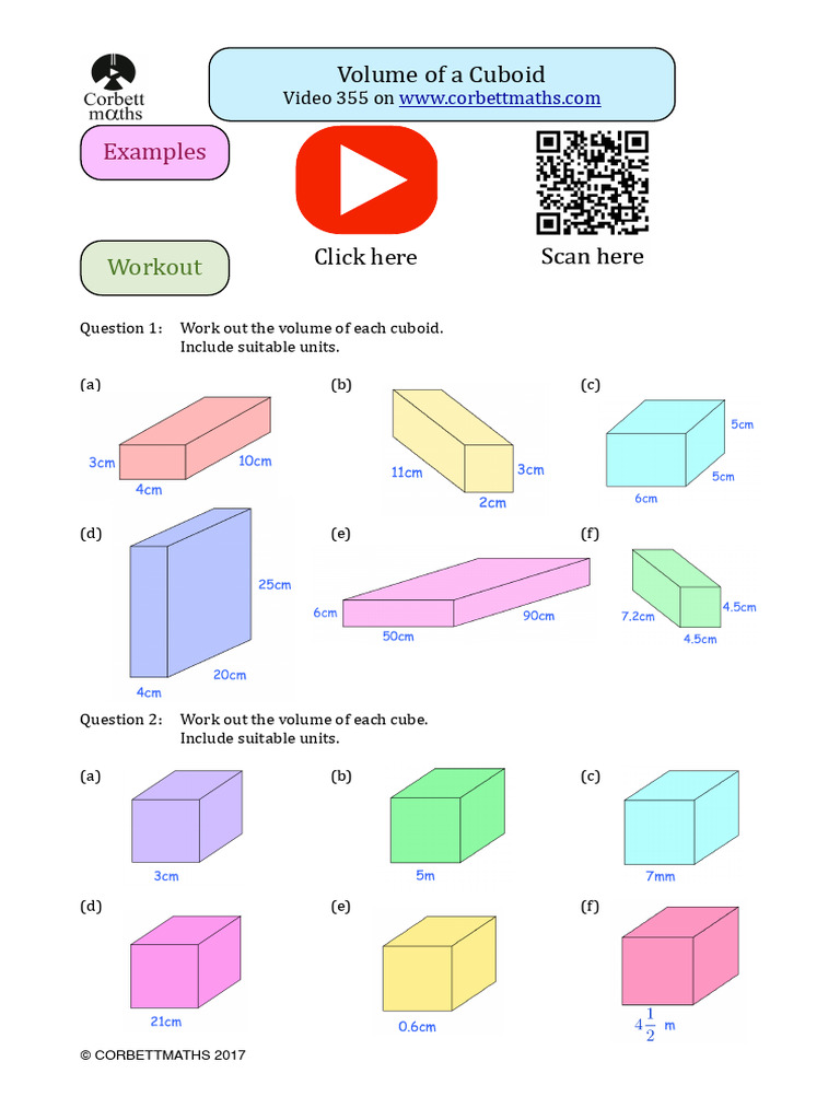 Volume of A Cuboid Pdf1 | PDF | Volume | Metrology