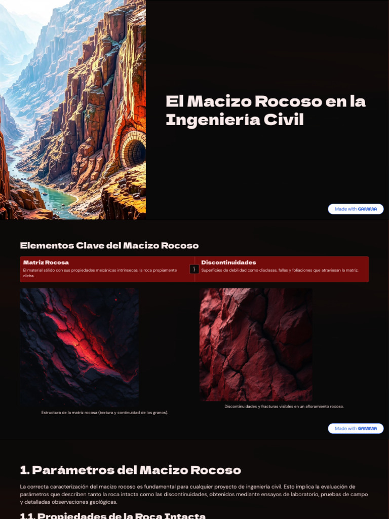 El Macizo Rocoso en La Ingenieria Civil. | PDF | Roca (geología) | Rigidez