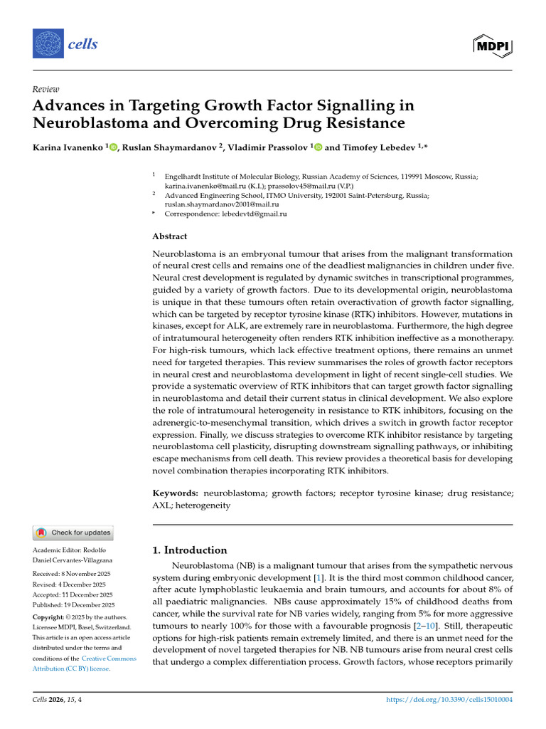Cells 15 00004 v2 | PDF | Epidermal Growth Factor Receptor | Biochemistry