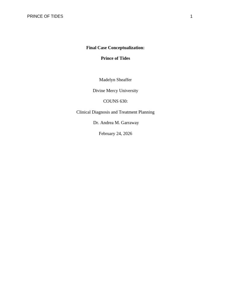 Sheaffer, M, Final Case Conceptualization | PDF | Psychological Trauma ...
