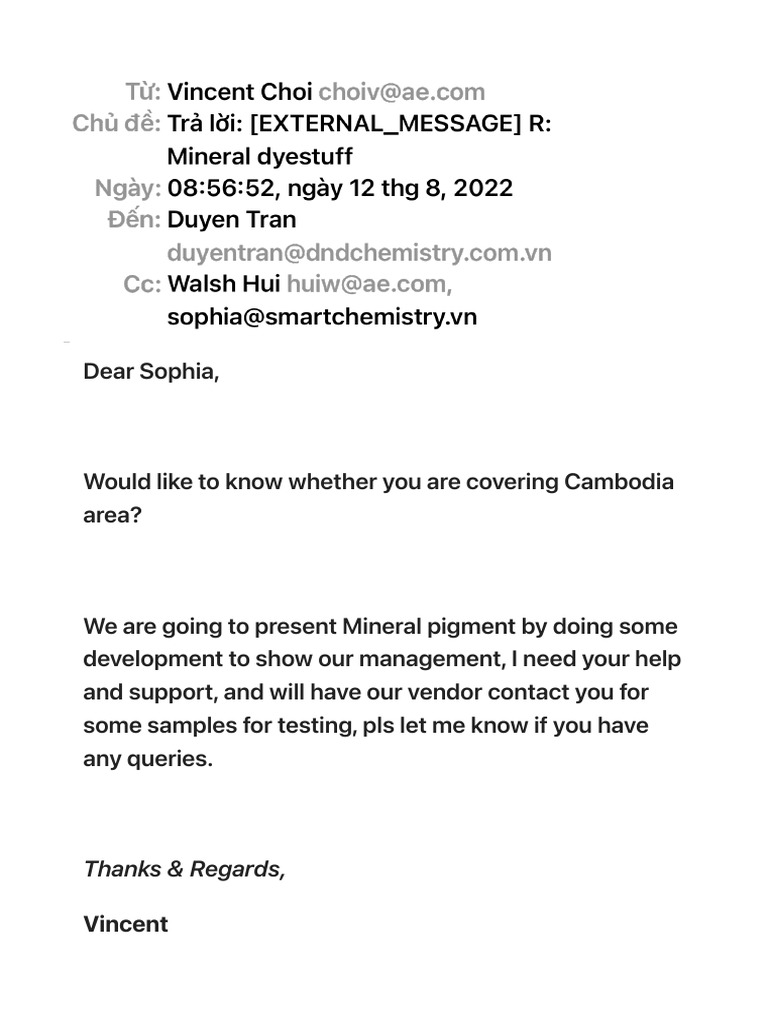 Trả lời [EXTERNAL_MESSAGE] R Mineral dyestuff | PDF | Communication ...