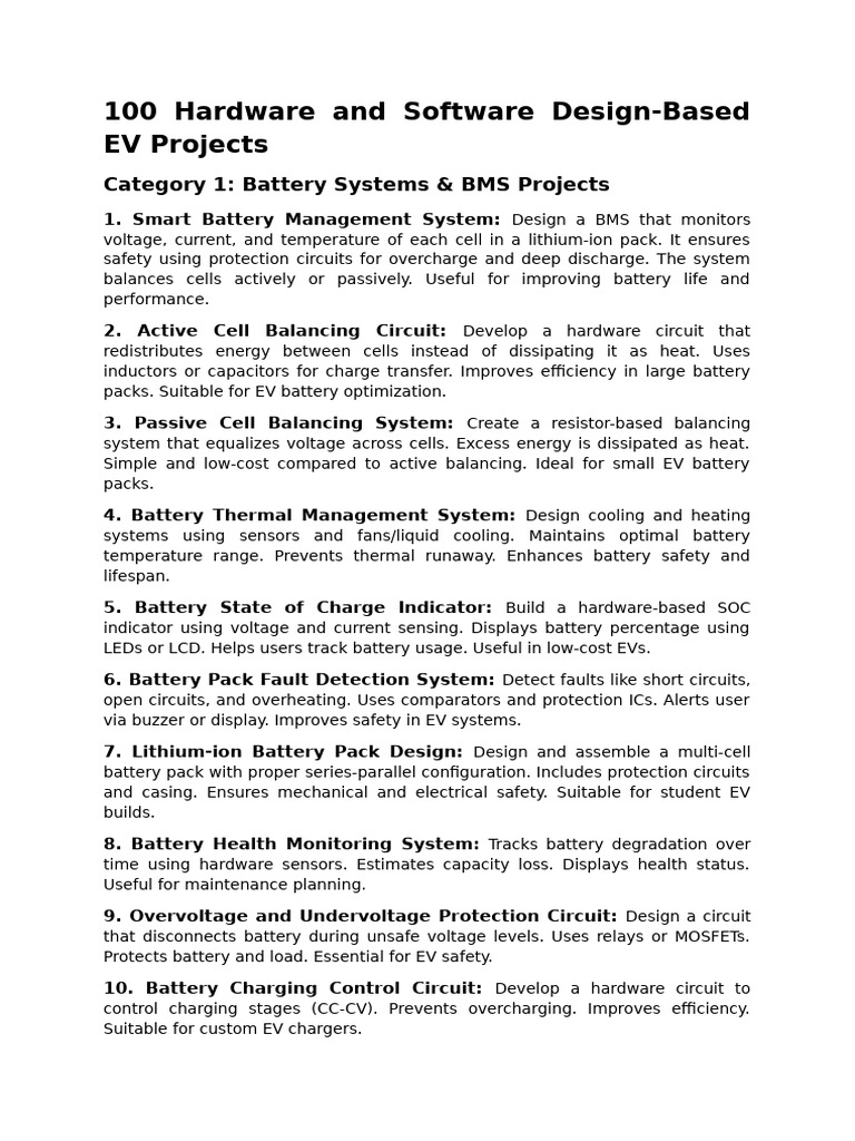 100 Hardware and Software Design Projects | PDF | Battery Charger ...