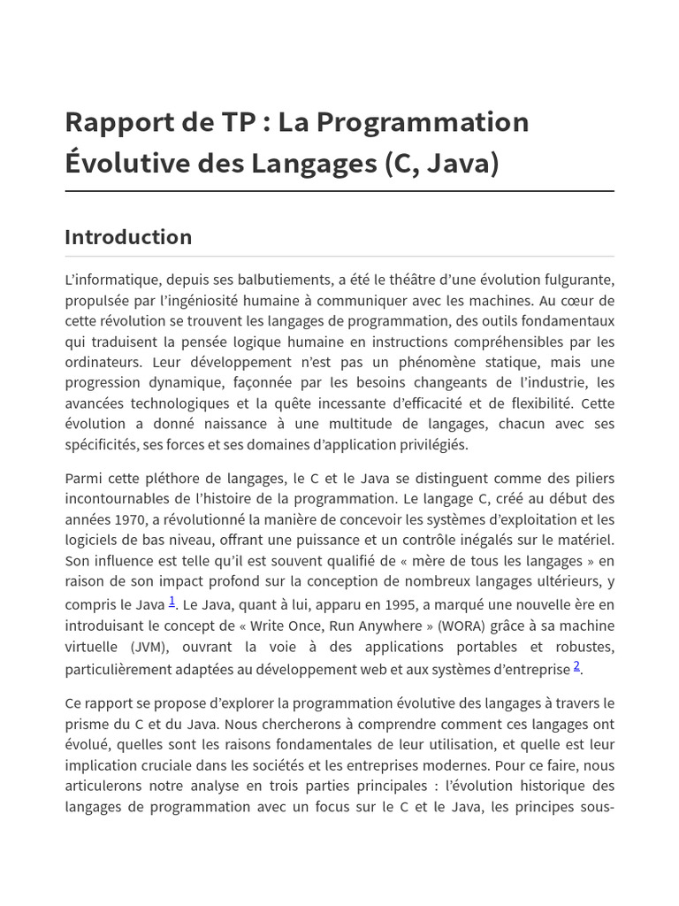 Rapport TP Final | PDF | Java (Langage de programmation ...