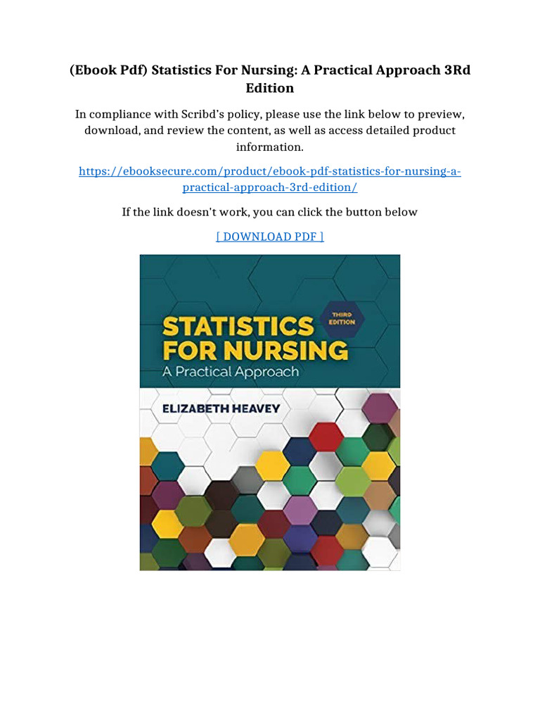 (Ebook PDF) Statistics For Nursing: A Practical Approach 3rd Edition ...