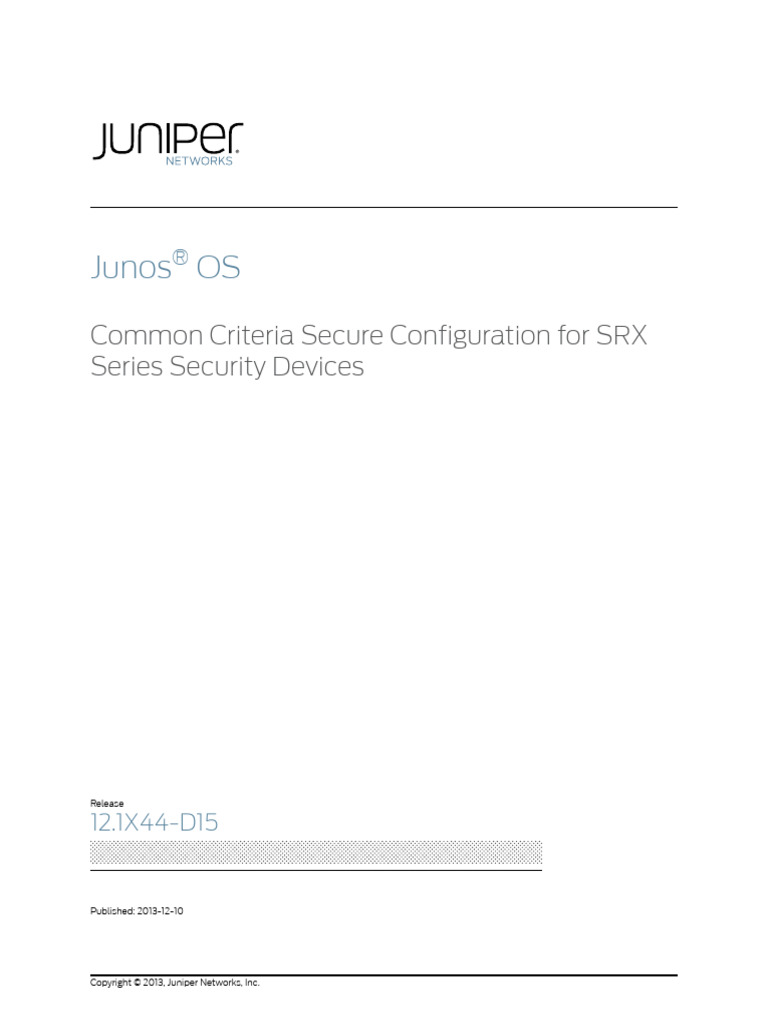 12.1x44 d15 Common Criteria SRX Series | PDF | Secure Shell | Command ...