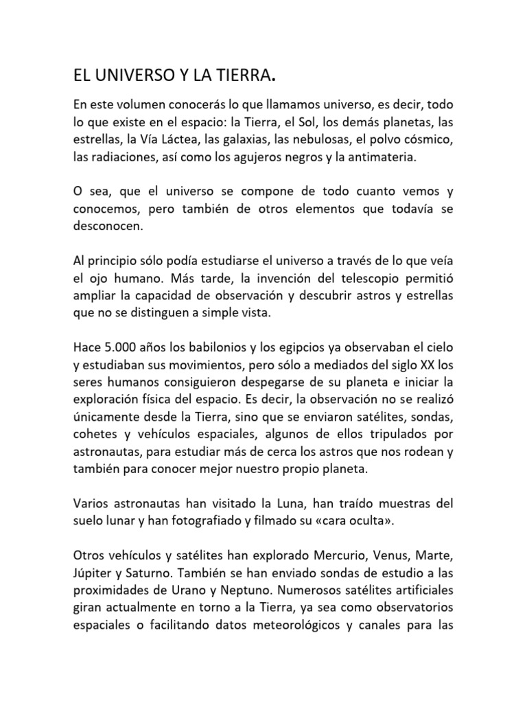 El Universo y La Tierra | PDF | Universo | Galaxia