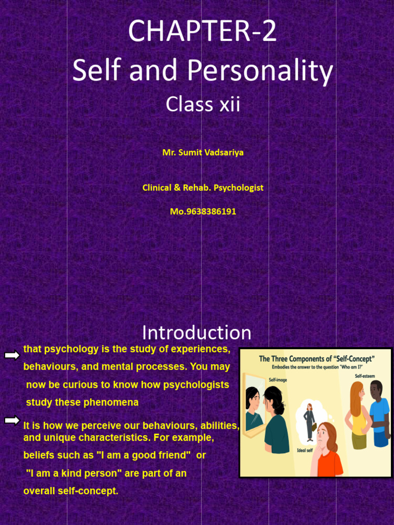 Ch.2 Self and Personality Class 12 | PDF | Self Efficacy | Self Esteem