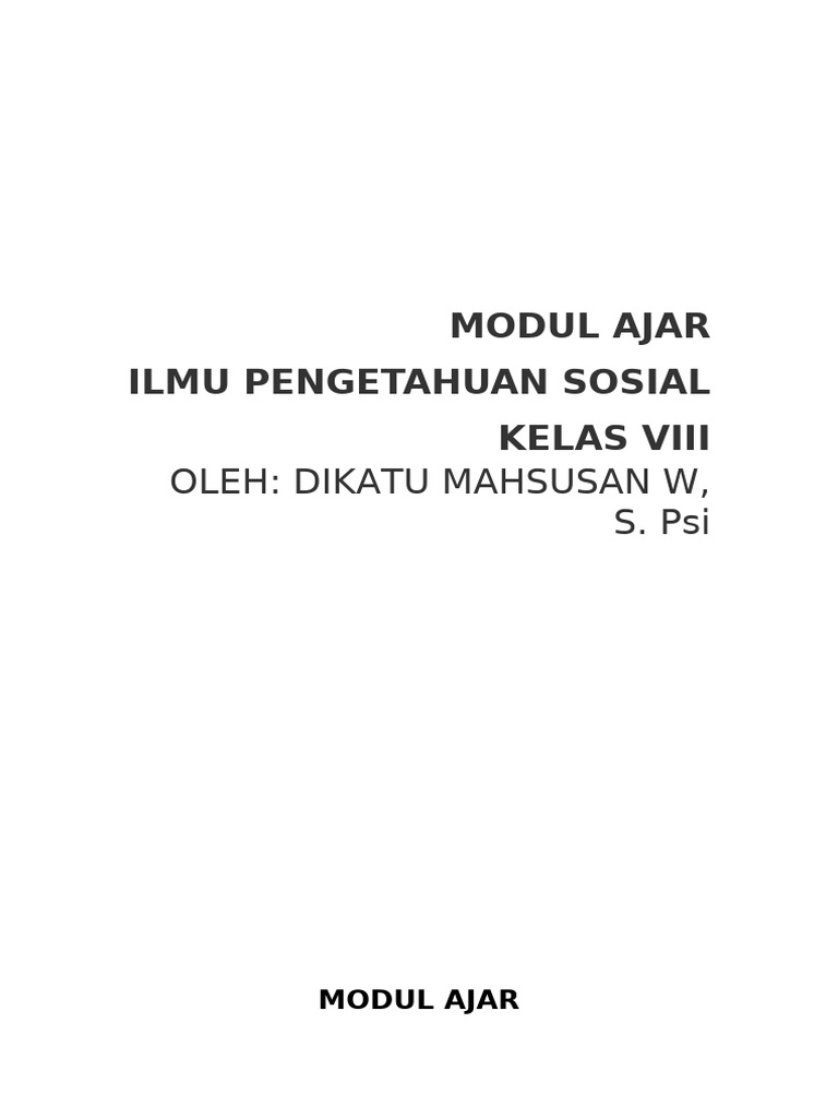 MODUL AJAR Ips Muka Bumi | PDF