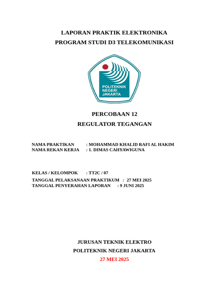 Re 12 Kel07 Tt2c Mohammad Khalid Rafi Al Hakim | PDF