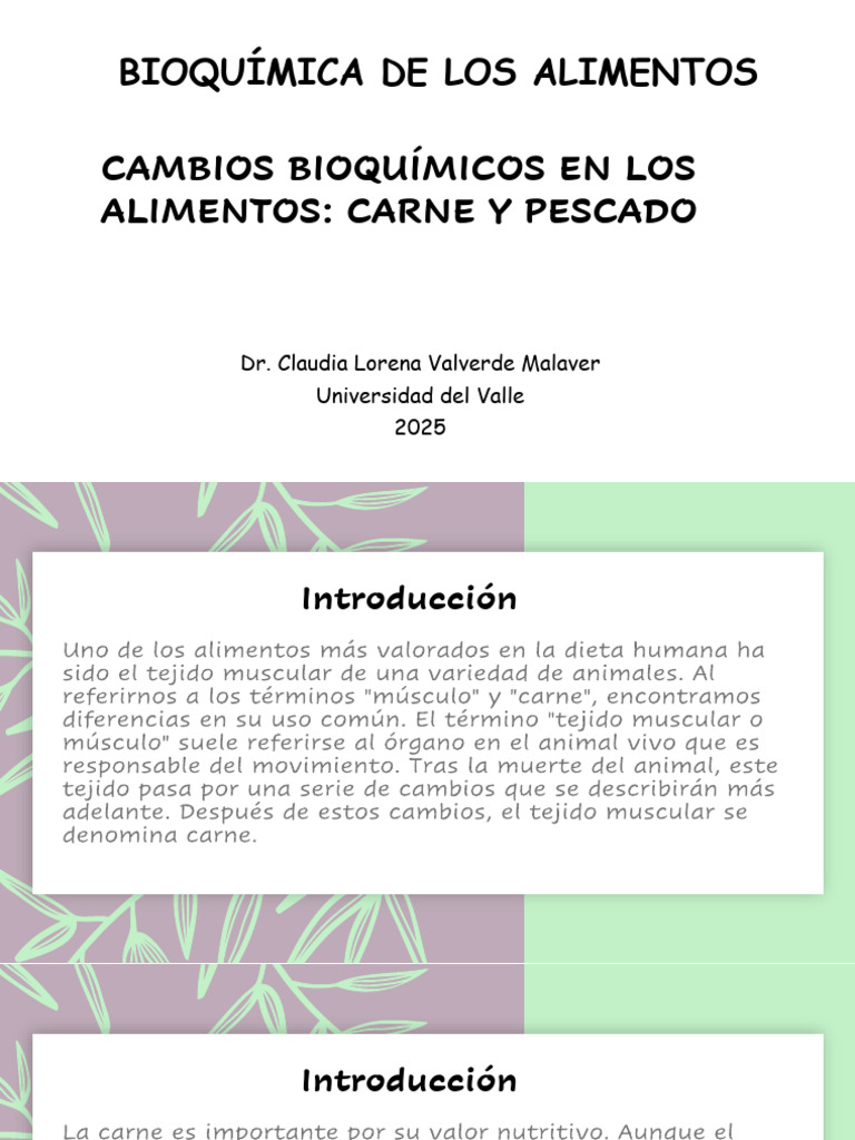 Cambios Bioquimicos en Los Alimentos - Carne | PDF | Actina | Músculo