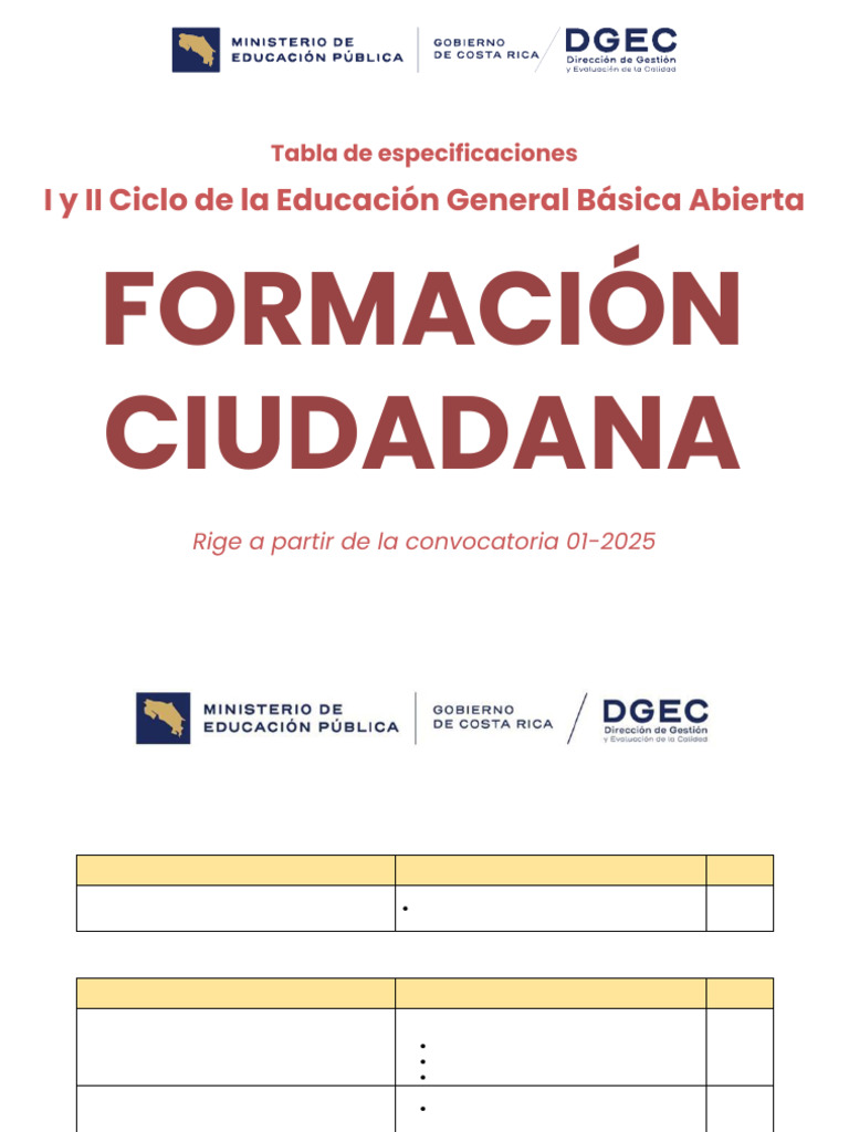 Formacion Ciudadana I y II Ciclo 2025 | PDF | Costa Rica