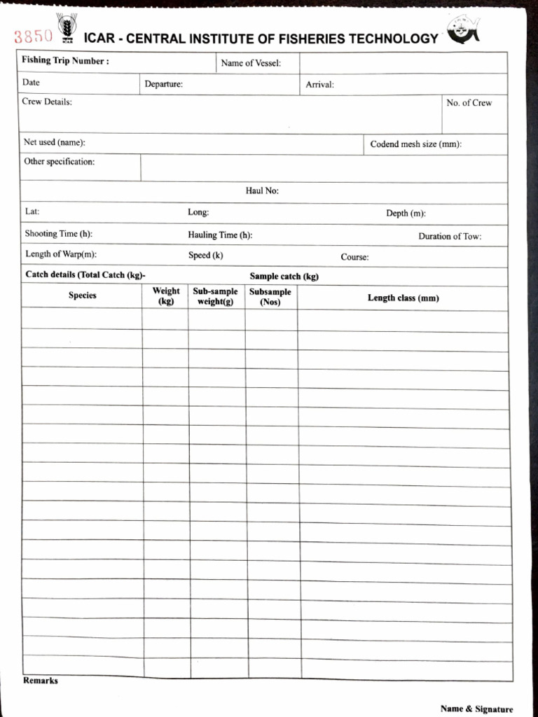 Log Sheet Catch Profile-Cift | PDF