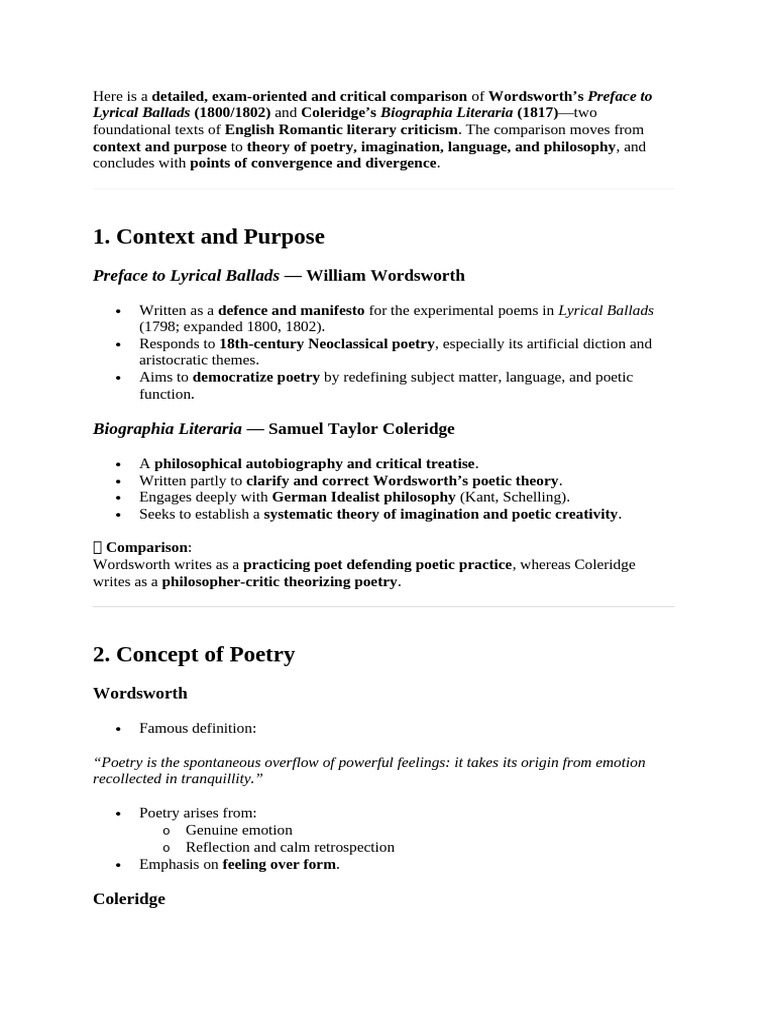 Here is a detailed | PDF | Samuel Taylor Coleridge | Imagination