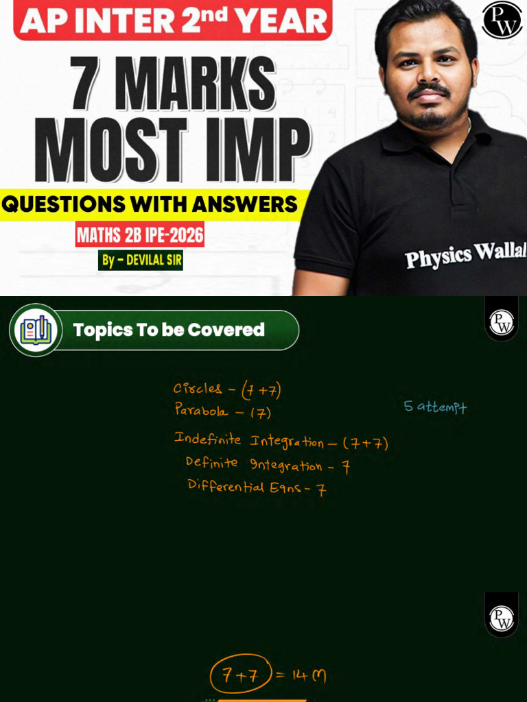 7 Marks Imp Questions & Answers - Maths 2B | PDF