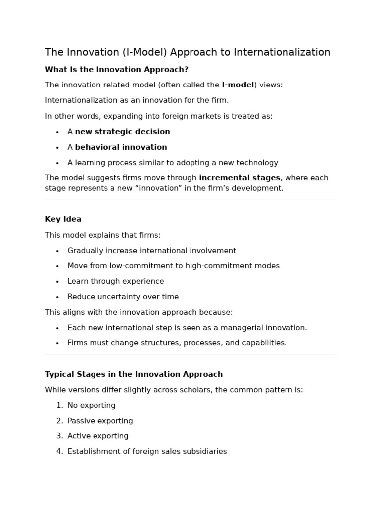 Innovation & Network Models | PDF | Internationalization | Innovation