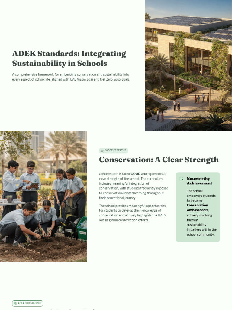 ADEK Standards Integrating Sustainability in Schools | PDF ...