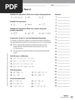 Algebra 1 Practice Test Answer Key | PDF | Multiple Choice | Equations