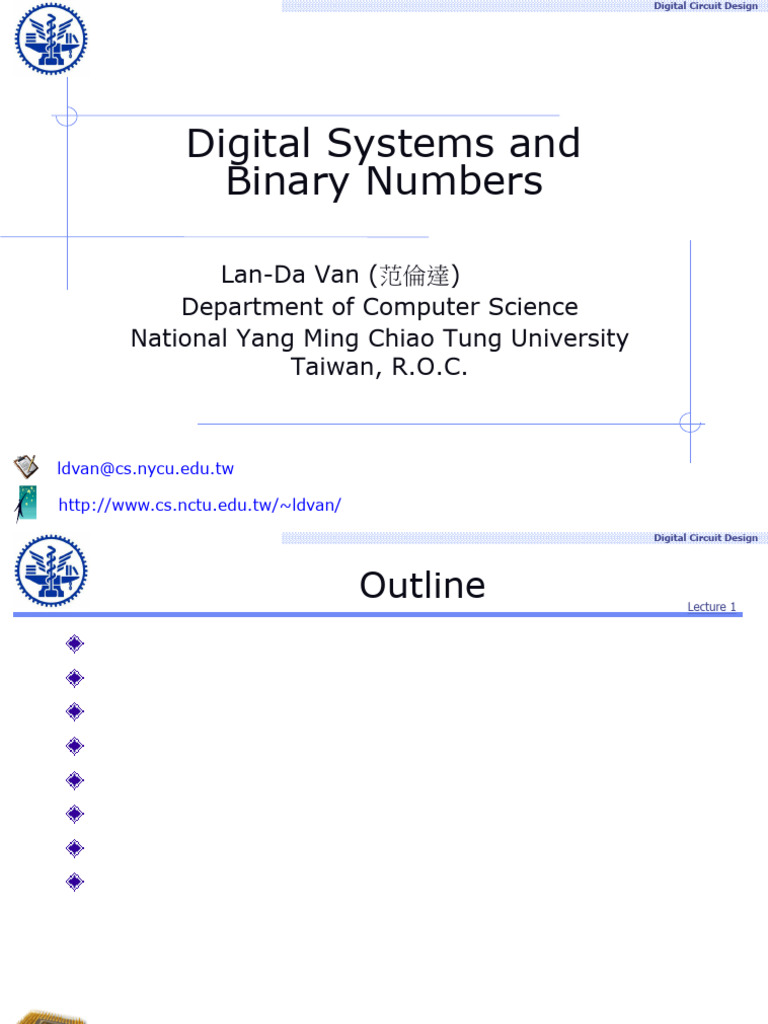 DCD Lecture 01 | PDF | Binary Coded Decimal | Subtraction