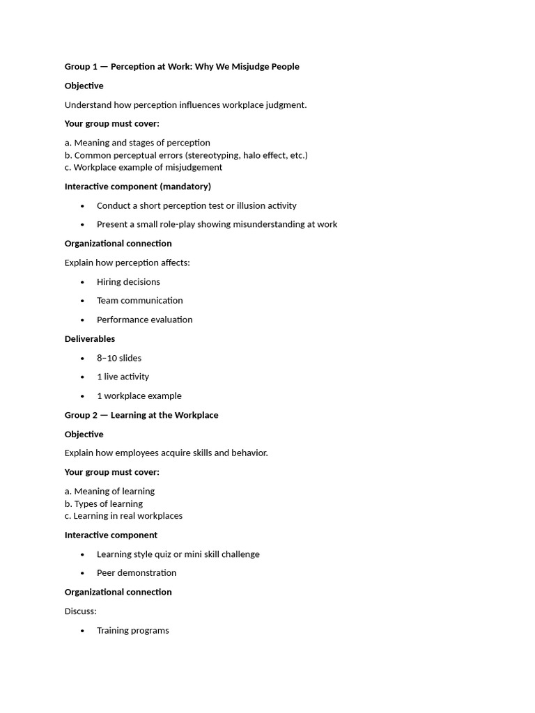 Unit 2 - Group Wise Topic | PDF | Learning | Perception