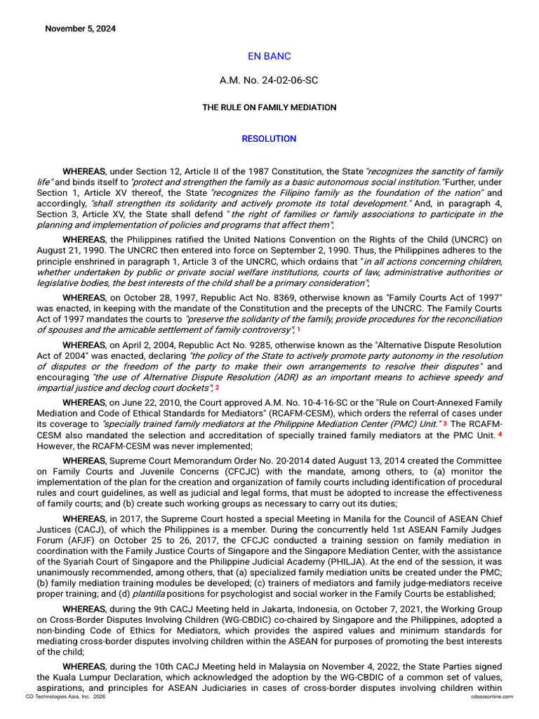The Rule On Family Mediation | PDF | Mediation | Alternative Dispute ...