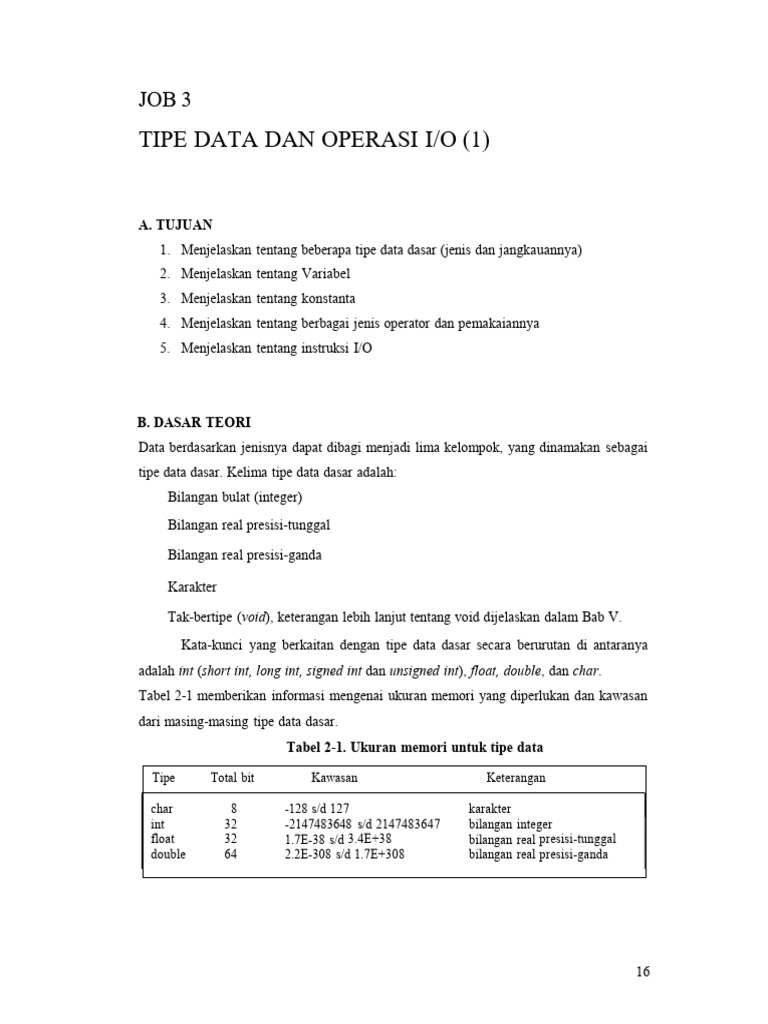 Job 3. Tipe Data | PDF
