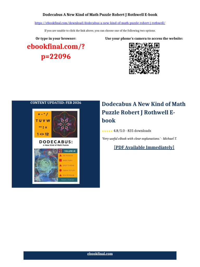 Dodecabus A New Kind of Math Puzzle Robert J Rothwell ebook always ...