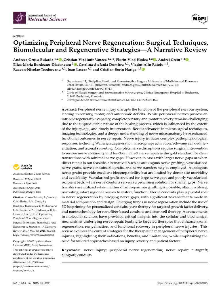 Optimizing Peripheral Nerve Regeneration Surgical Techniques | PDF ...