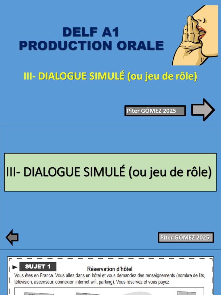 Production Orale Part 3 - Dialogue Simulé | PDF