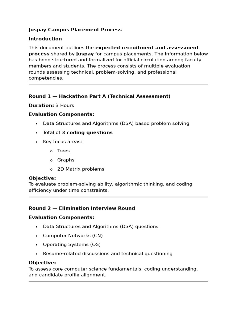 Juspay Campus Placement Process | PDF | Computer Programming ...