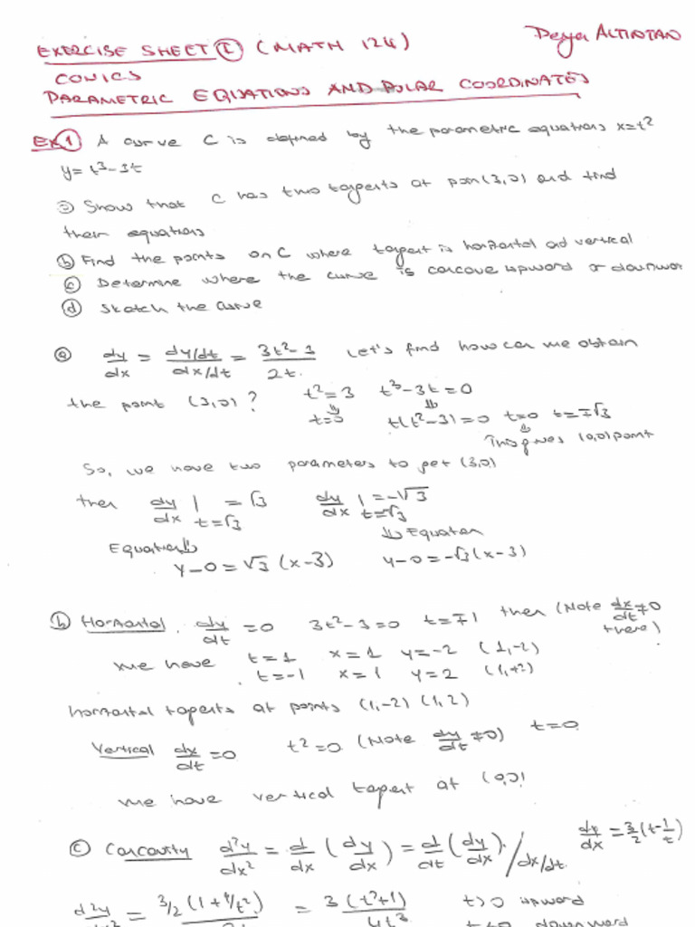 Math 124 Exercise Sheet 1 | PDF